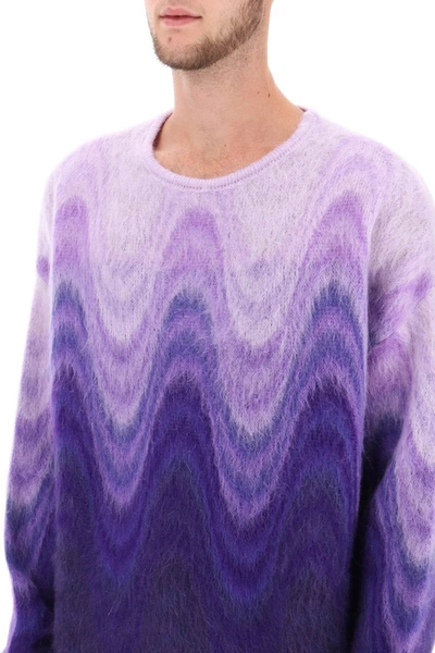 Shop Etro Sweater In Gradient Brushed Mohair Wool In Purple