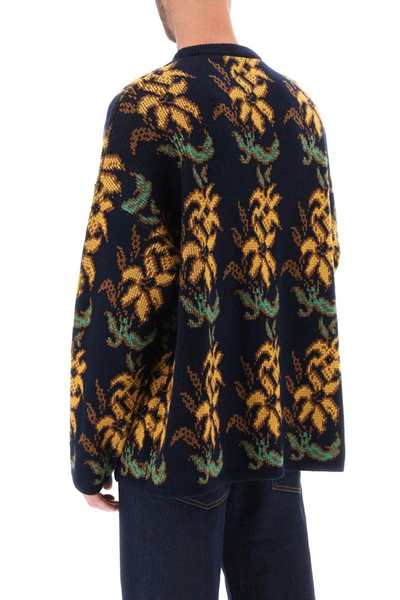 Shop Etro Sweater With Floral Pattern In Blue
