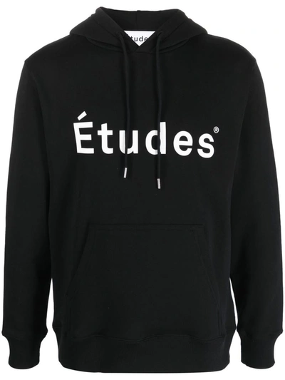 Shop Etudes Studio Études Logo Organic Cotton Hoodie In Black