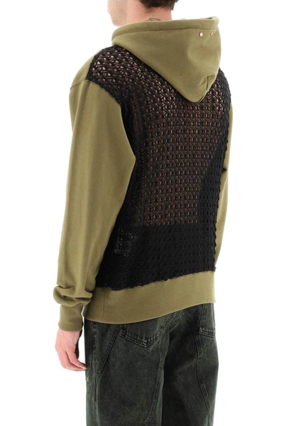 Shop Andersson Bell Cotton Jersey And Lace Hoodie In Brown