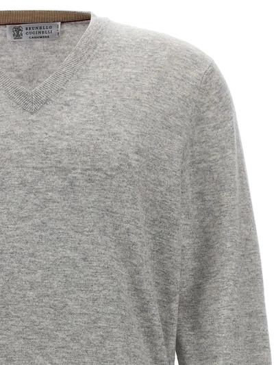 Shop Brunello Cucinelli V-neck Sweater In Gray