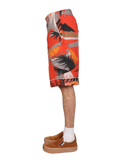 Shop Palm Angels Cargo Bermuda Shorts In Multicolor