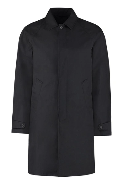 Shop Prada Cotton Trench Coat In Black