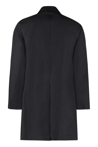 Shop Prada Cotton Trench Coat In Black