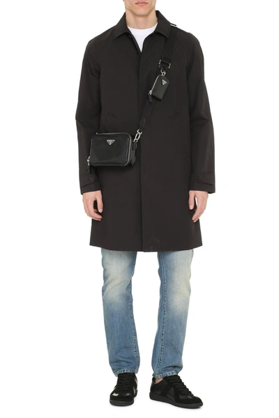 Shop Prada Cotton Trench Coat In Black