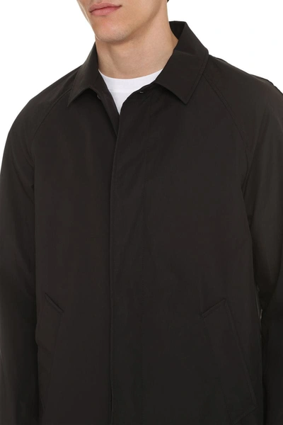 Shop Prada Cotton Trench Coat In Black