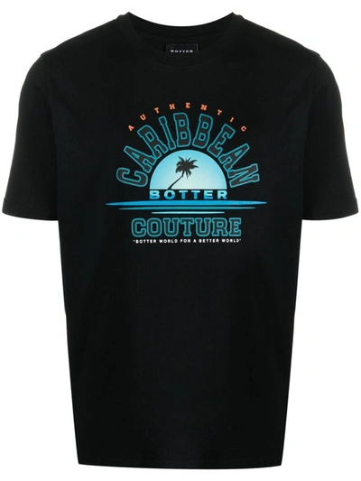 Shop Botter Printed Organic Cotton T-shirt In Black
