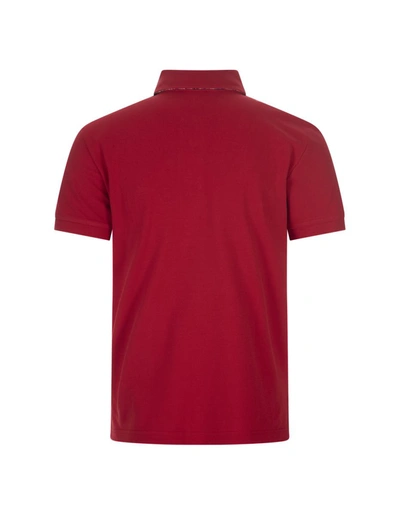 Shop Etro Polo Shirt With Embroidered Pegasus In Red