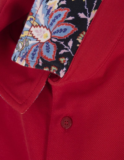Shop Etro Polo Shirt With Embroidered Pegasus In Red