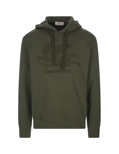 Shop Etro Hoodie With Logo In Green