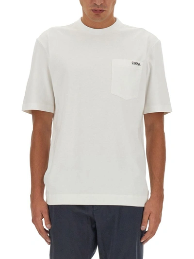 Shop Ermenegildo Zegna T-shirt With Logo In White