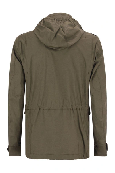 Shop Herno Cotton Field Jacket In Military Green