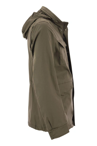 Shop Herno Cotton Field Jacket In Military Green