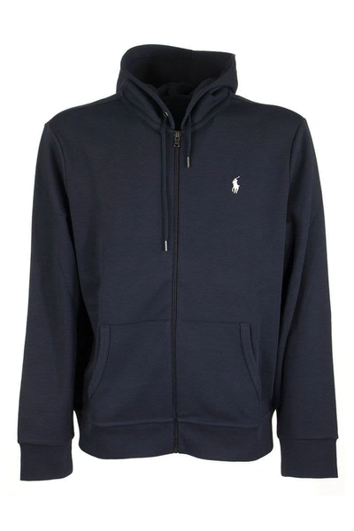 Shop Ralph Lauren Polo  Double-knit Hoodie In Aviator Navy