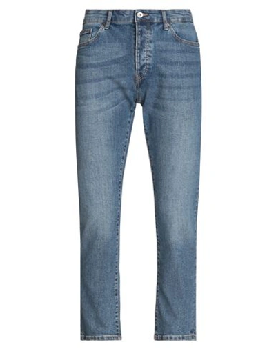 Shop Topman Man Jeans Blue Size 34w-30l Cotton, Elastane