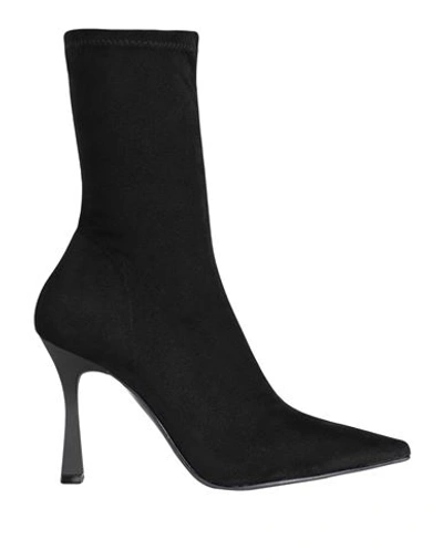 Bianca Di Woman Ankle Boots Black Size 11 Textile Fibers In Black