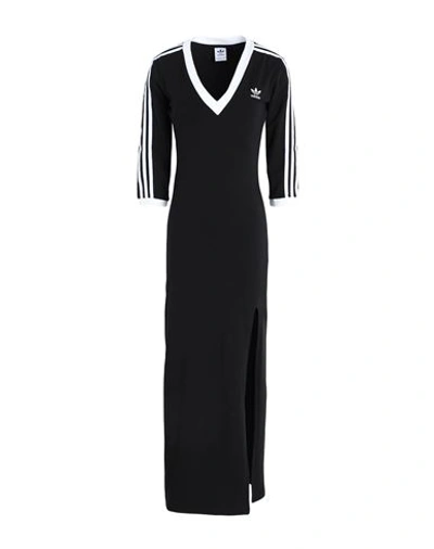 Shop Adidas Originals Maxi Dress V Woman Maxi Dress Black Size 8 Cotton, Elastane