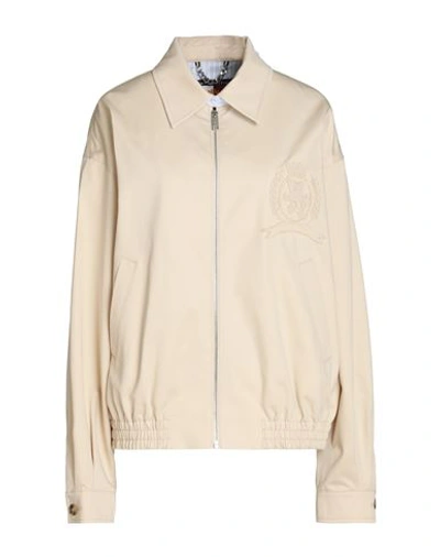 Shop Tommy Hilfiger Hilfiger Collection Woman Jacket Beige Size L Cotton