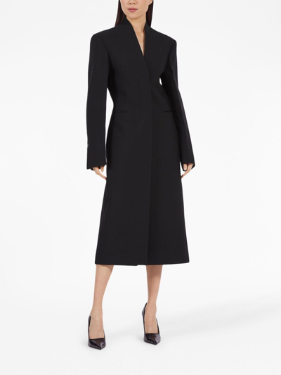 Shop Ferragamo Wool Single-breasted Coat In Black