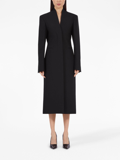 Shop Ferragamo Wool Single-breasted Coat In Black