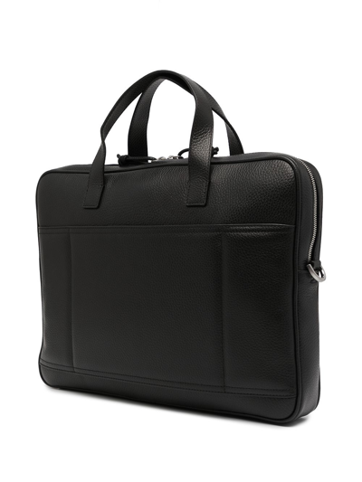 Shop Emporio Armani Leather Briefcase In Black