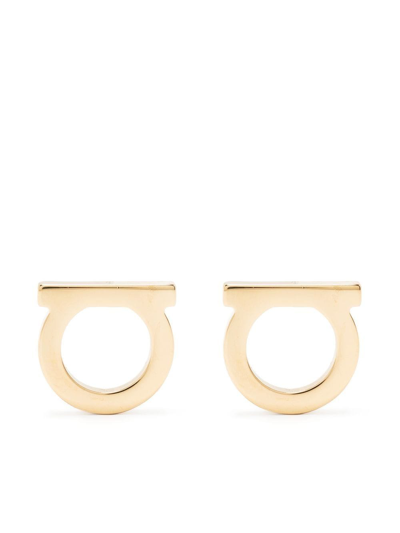 Shop Ferragamo (l) Gancini Earrings In Gold