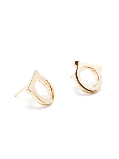 Shop Ferragamo (l) Gancini Earrings In Gold