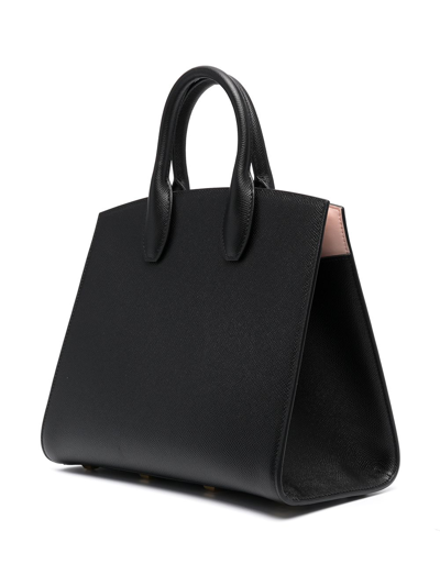 Shop Ferragamo Studio Box Leather Top Handle Bag In Black