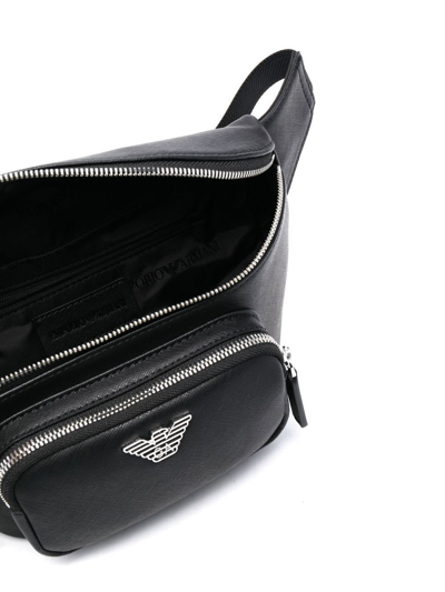 Shop Emporio Armani Small Leather Beltbag In Black