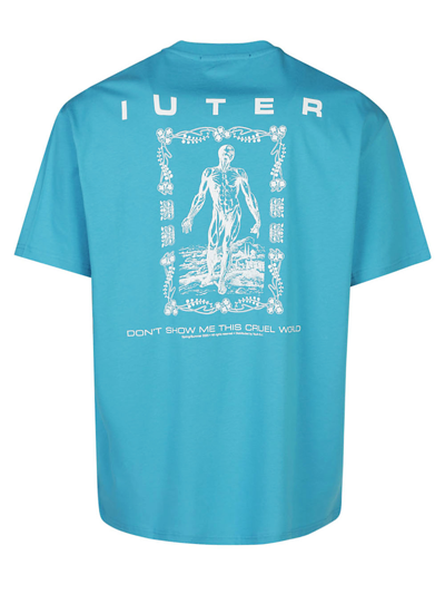 Shop Iuter Printed Cotton T-shirt In Blue