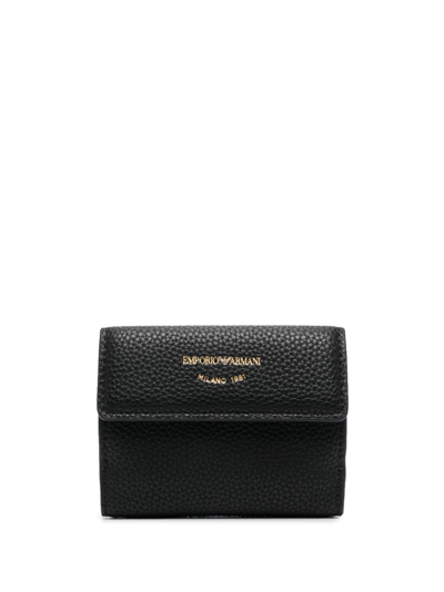 Shop Emporio Armani Trifold Wallet In Black