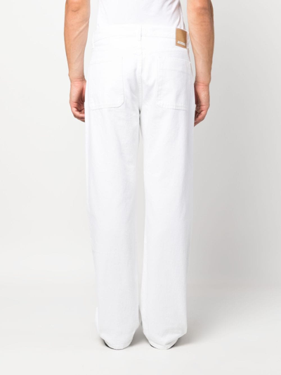 Shop Jacquemus Straight-leg Jeans In White