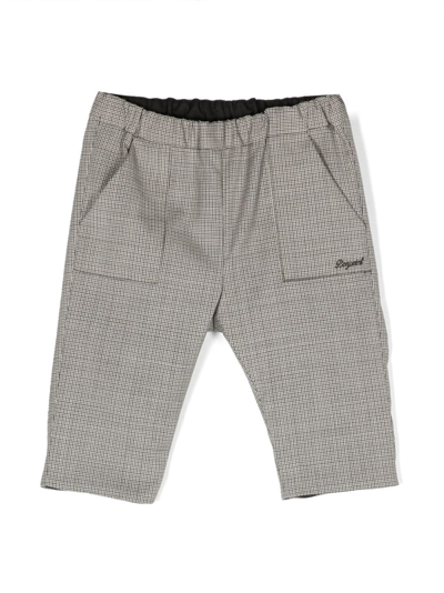 Bonpoint Houndstooth-pattern Elasticated-waist Trousers In Brown
