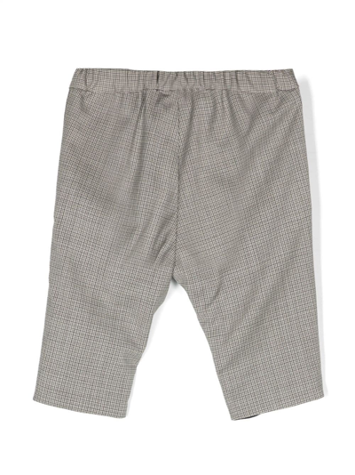 Bonpoint Houndstooth-pattern Elasticated-waist Trousers In Brown
