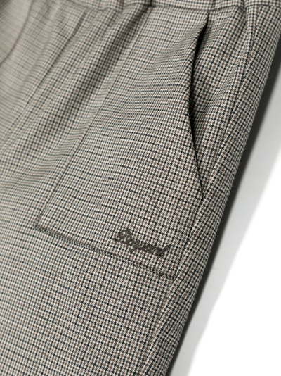 Bonpoint Houndstooth-pattern Elasticated-waist Trousers In Brown