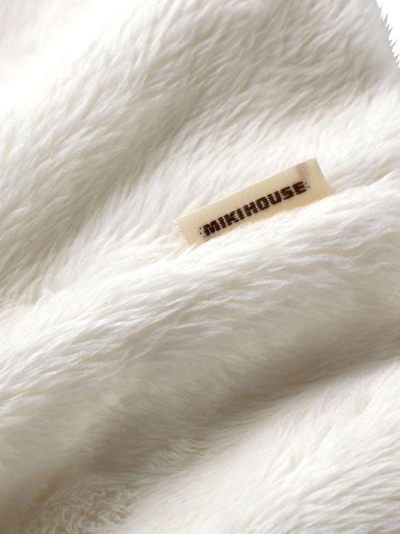 Shop Miki House Faux-fur Hooded Poncho In White