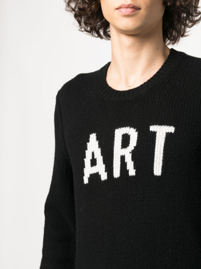 Zadig & Voltaire Kennedy Intarsia-slogan Wool Jumper In Black