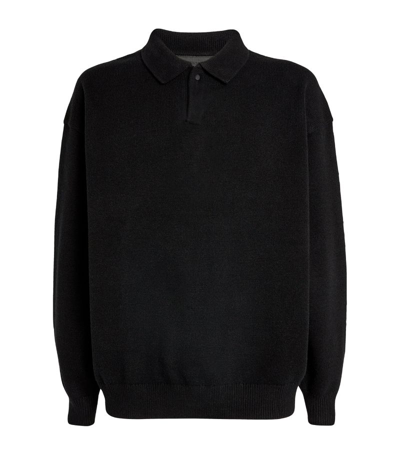 Shop Essentials Fear Of God  Knitted Polo Shirt In Black