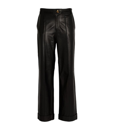 Shop Aeron Leather Zima Trousers In Black
