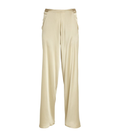 Shop Christopher Esber Silk Bias Wide-leg Trousers In Beige