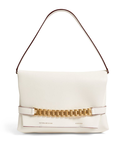 Shop Victoria Beckham Leather Chain Pouch In White