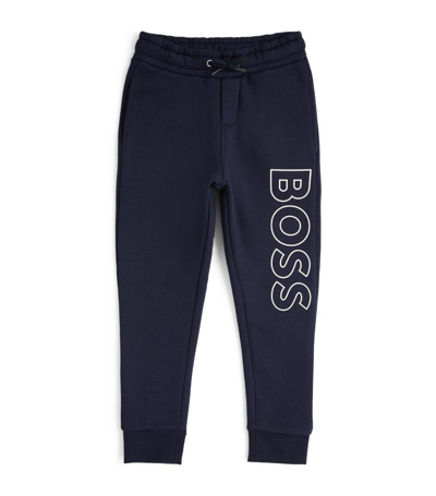 Shop Bosswear Boss Kidswear Logo Sweatpants (4-16 Years) In Navy