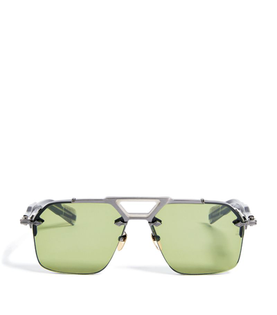 Shop Jacques Marie Mage Rimless Silverton Sunglasses In Metallic