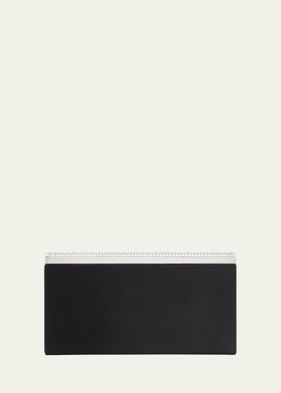 Shop Judith Leiber Grace Soft Case Clutch With Removable Jewel Baguette Shoulder Chain In Silver Black