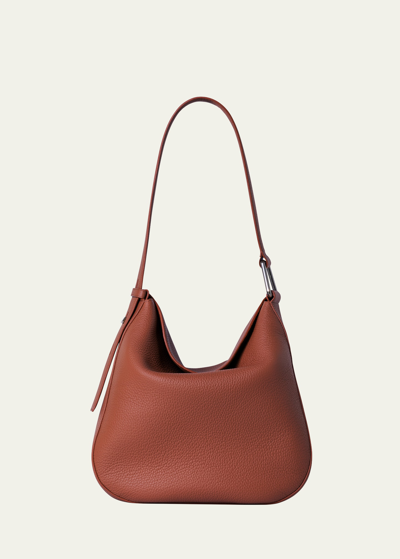 Shop Akris Anna Medium Leather Hobo Bag In 044 Caramel