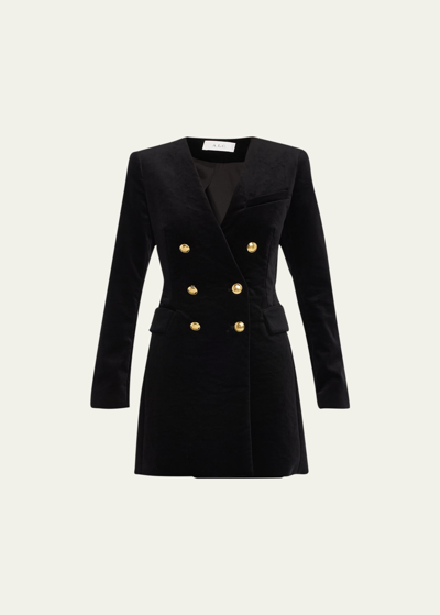 Shop A.l.c Chelsea Mini Velvet Jacket Dress In Black