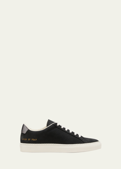 Shop Common Projects Retro Suede Low-top Sneakers In Black