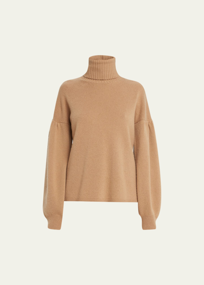 Shop Max Mara Maldive Cashmere-blend Turtleneck Sweater In Camel