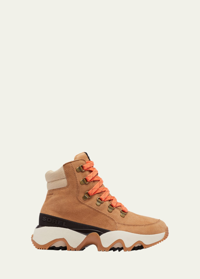 Shop Sorel Kinetic Impact Suede Lace-up Boots In Tawny Buff Cerami