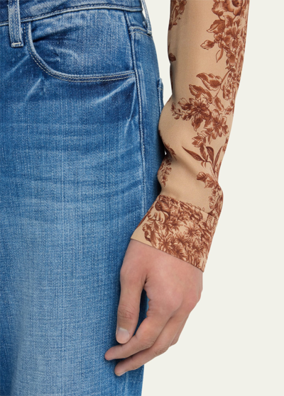L'agence Kendra High Rise Cropped Flare Jeans In Laredo In Bordello